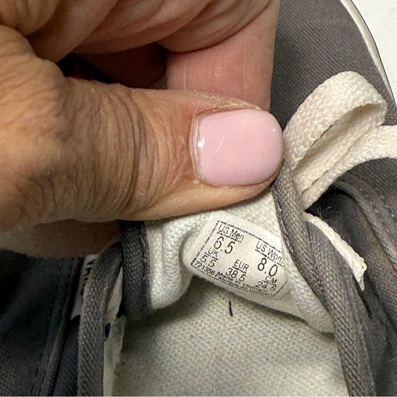 Vans Gray Canvas Lace Up Sneakers Women’s Size 8/Men’s 6.5 - Picture 5 of 10